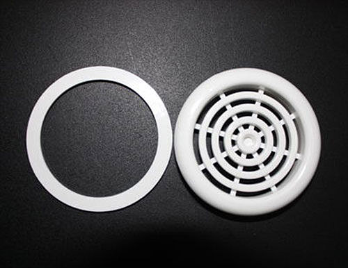 Решетка вентиляционная белая 50 мм в комплекте с протекторным кольцом